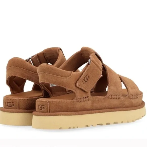 UGG sz 7 womens Goldenstar strap sandal chestnut - Picture 3 of 6